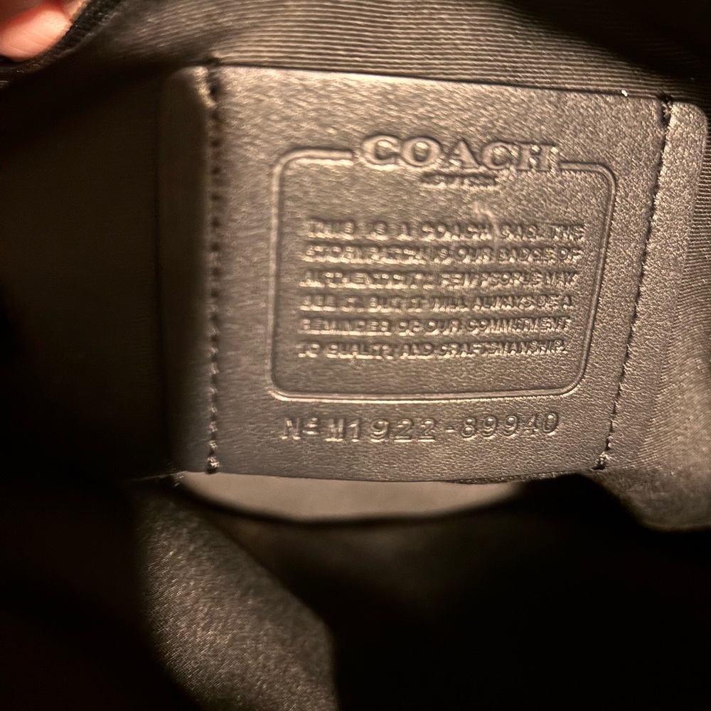 Coach Men’s Signature Canvas Backpack with Black and Blue Leather Accents - Picture 4 of 6